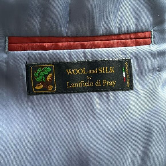 Westport Black Windowpane Grey/Blue 2 Button Wool/Silk Unlined Sports coat 44XL - Picture 11 of 15